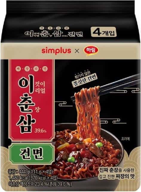 심플러스 이춘삼 짜장라면 건면